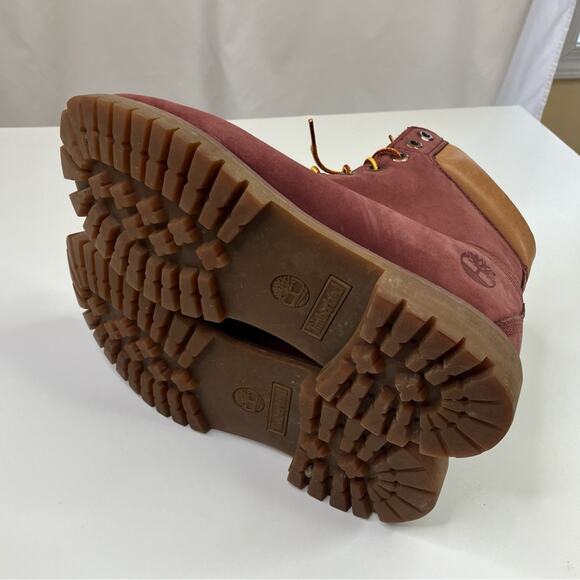 Timberland Men's Waterproof Burgundy Tan Leather Boots Primaloft Size 10.5M - Picture 14 of 15